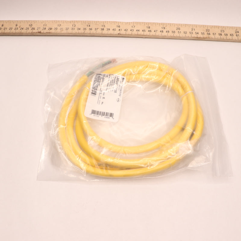 Brad Connectivity Cable Assembly PVC Yellow Female Socket IP67 16/4AWG 6'
