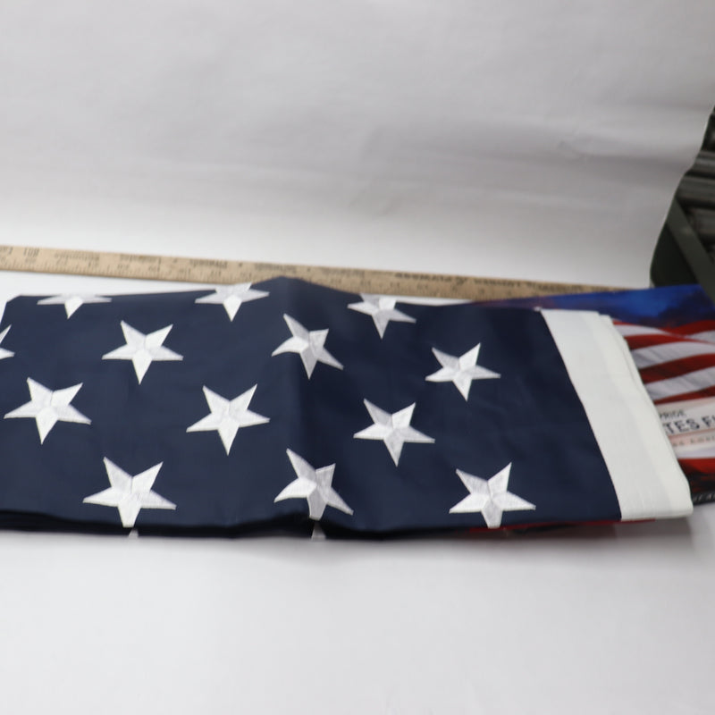 USA Flag with Embroidered Stars and Sewn Stripes for Outdoor 3x 5FT