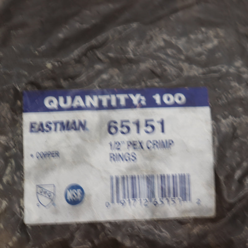 (100-Pk) Eastman Crimp Rings 1/2" PEX 65151
