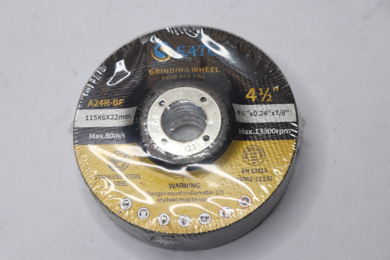 (5-Pk) Satco Metal Grinding Wheels Aluminum Oxide 120 Grit 4-1/2" A24R-BF