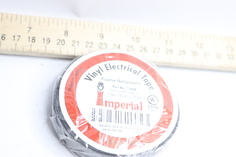 Imperial Electrical Tape Black Vinyl 7 mil. x 3/4" x 60 Ft. 71668