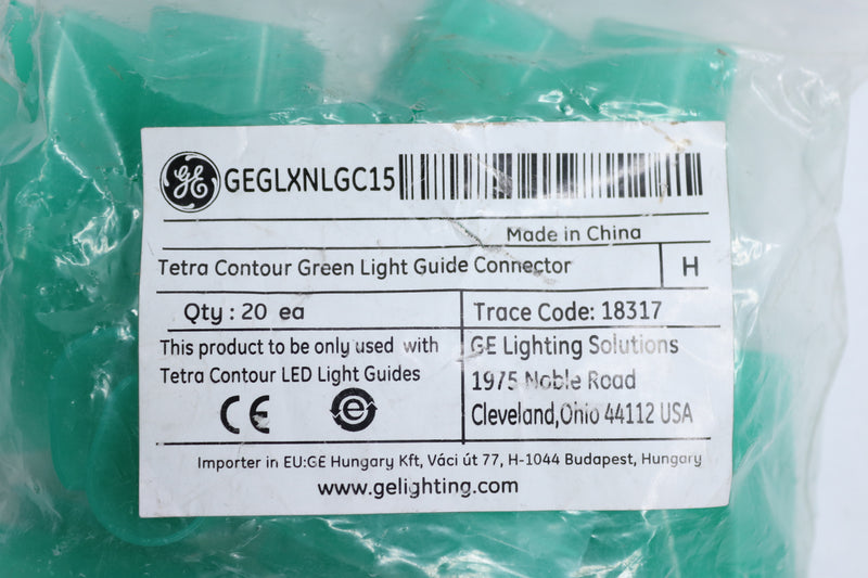 (20-Pk) GE Tetra Contour Light Guide Connector Green GEGLXNLGC15