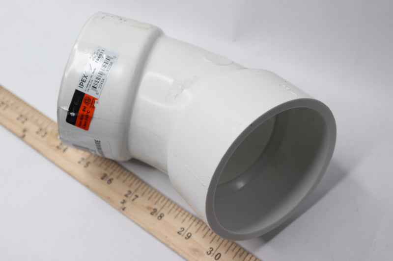 System PVC 45-Degree Flue Gas Vent Long Elbow White 3" Hub x Hub