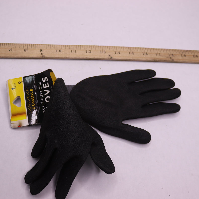 (1-Pair) Jacent Lightweight Multi-Purpose Gloves Black/Gray One-Size 17302