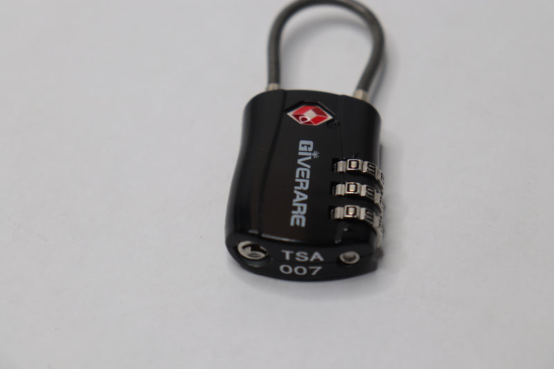 Giverare TSA Approved Luggage 3-Digit Combination Lock Black 007