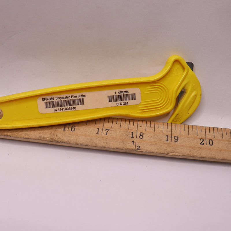PHC Disposable Film Cutter Sharp & Durable Steel Blade Plastic Yellow DFC364