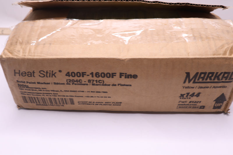 (144-Pk) Markal Heat Stik Solid Paint Marker Yellow 3/8" x 4-1/2" 81221
