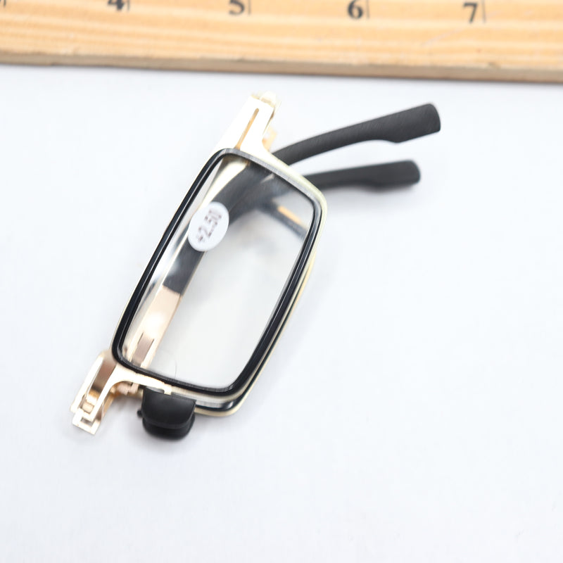 Compact Mini Pocket Reading Glasses Blue Light Blocking Gold Size : 2.5+