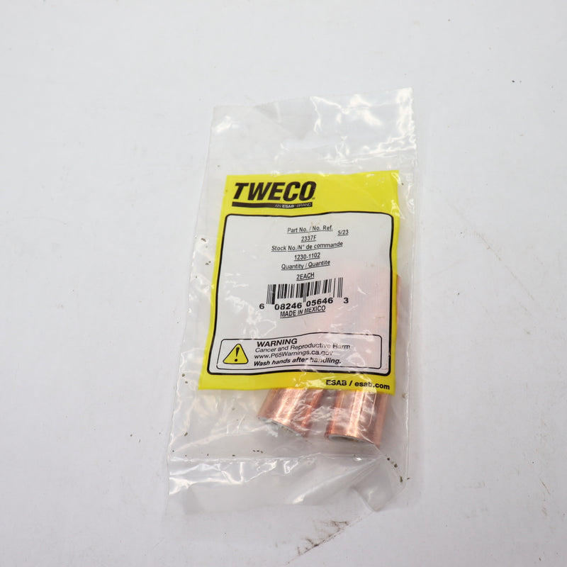 (2-Pk) Tweco 23 Series Mig Flush Nozzles 3/8" 2337F