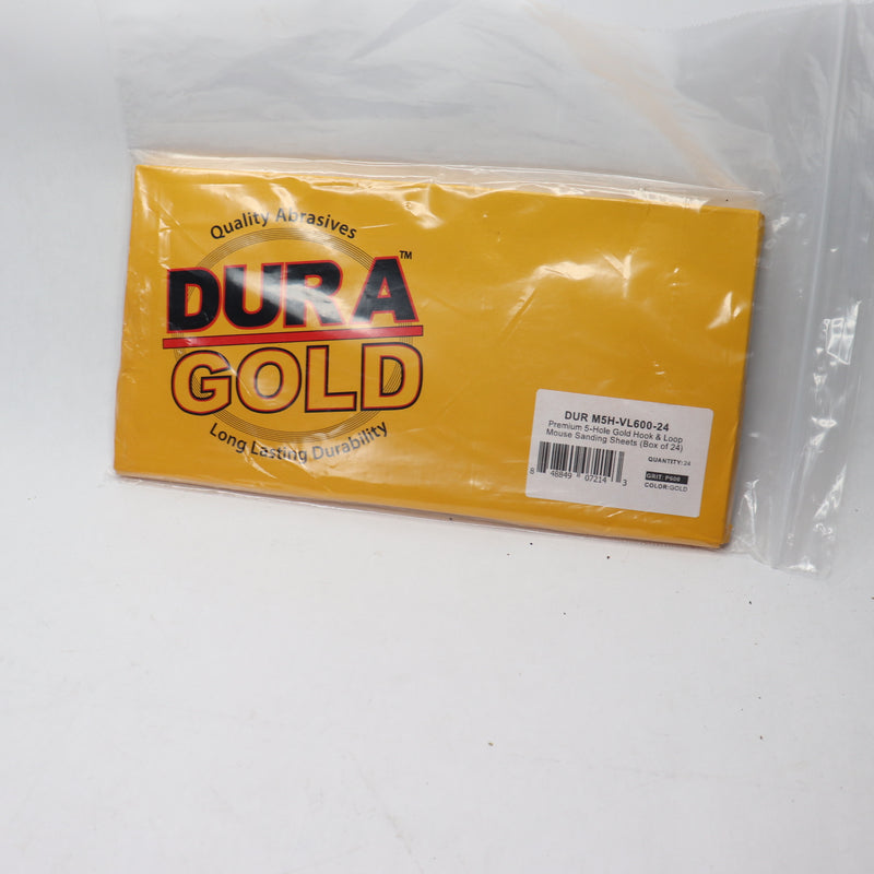 (24-Pk) Dura-Gold Sandpaper Sanding Sheets M5H-VL600-24