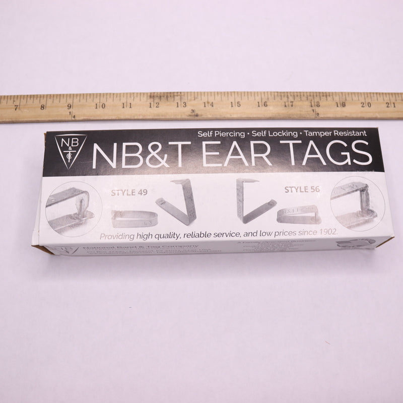 NB&T Ear Tags Self Piercing Self-Lock Tamper Resistant Style 49 8101 Thru 8200
