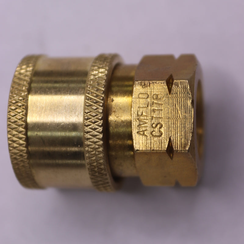 Amflo Straight-Thru Coupler Brass Plated 1/4" FNPT CST17B