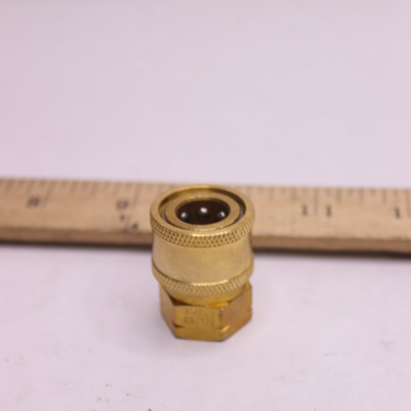 Amflo Straight-Thru Coupler Brass Plated 1/4" FNPT CST17B