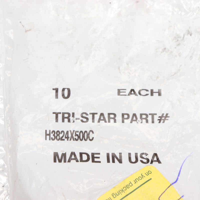 (10-Pk) Tri-Star HC Series Cheveron Inserts Yellow 3/8" H3824X500C