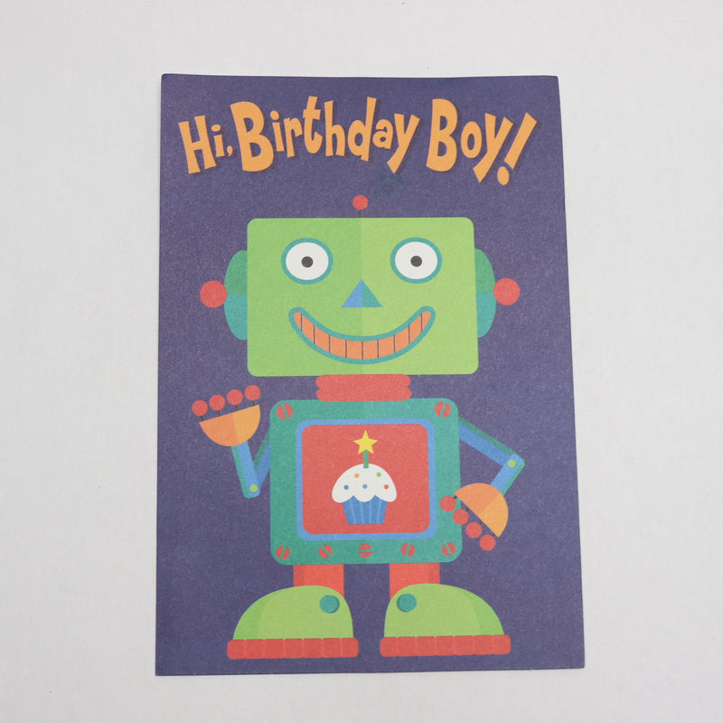 (6-Pk)American Greetings Robot Birthday Boy Card 6579845