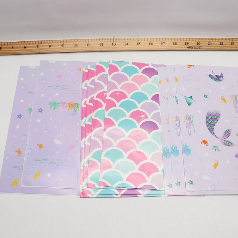(10-Sheets) Mermaid Wrapping Paper Sheets 20'' x 27''