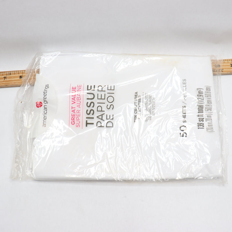(50-Pk) American Greetings Tissue Sheets Paper White 20" x 20" SAL-06678881-Q