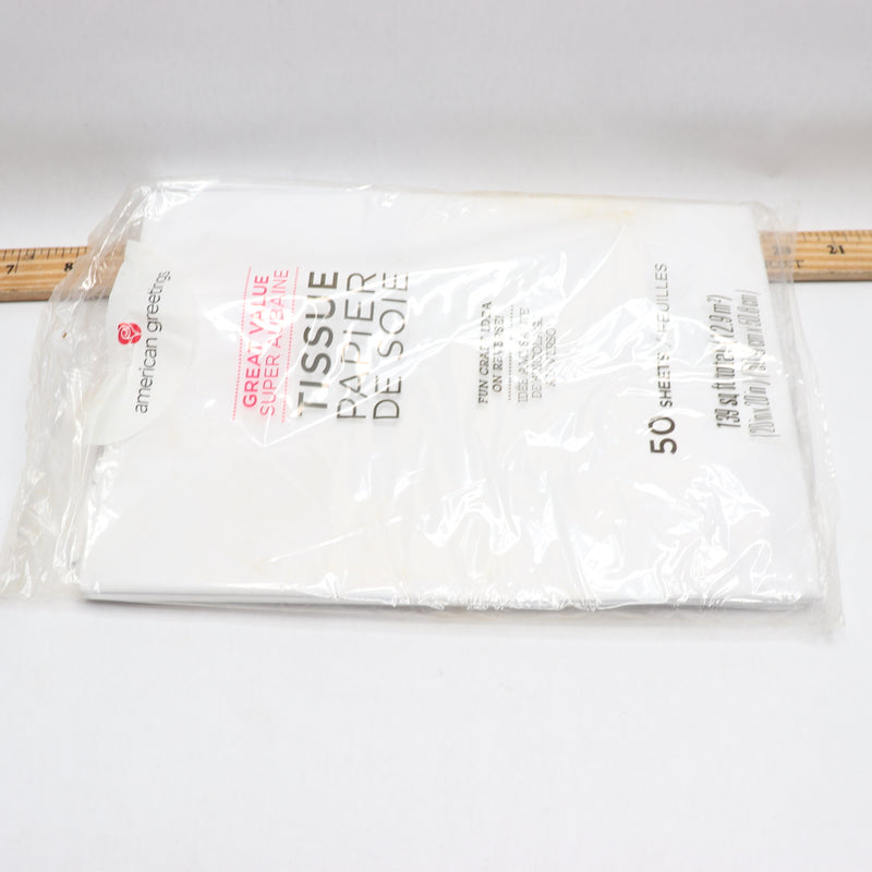 (50-Pk) American Greetings Tissue Sheets Paper White 20" x 20" SAL-06678881-Q