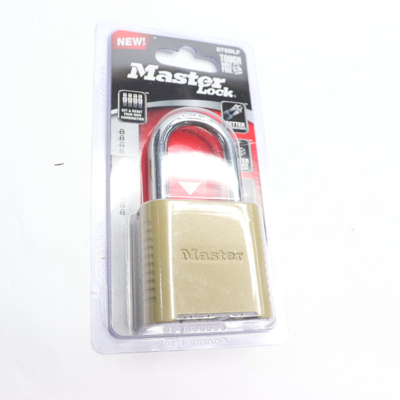 Masterlock Combination Gold Lock 2" Wide 1-1/2" Shackle 875DLF