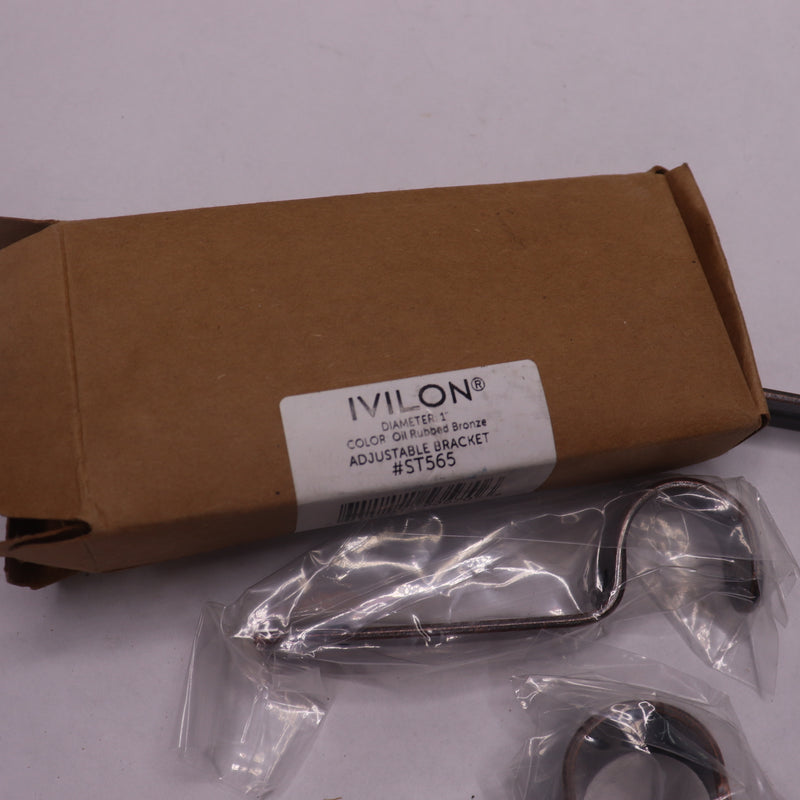 (2-Pk) Ivilon Adjustable Curtain Rods Brackets Oil Rubbed Bronze For 7/8 or 1"