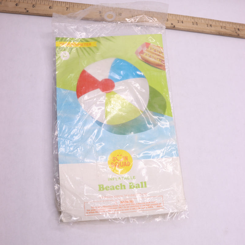 Sun Squad Inflatable Classic Beach Ball PVC 14"