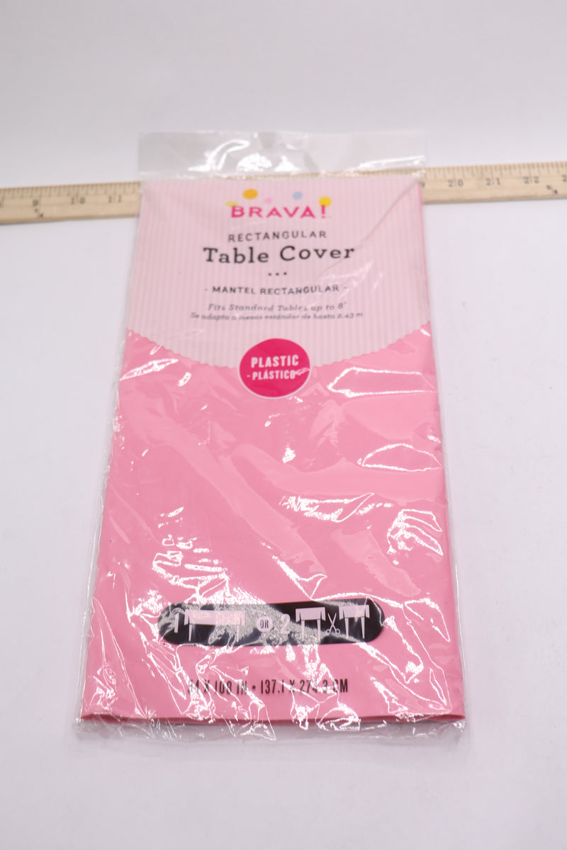(12-Pk) Amscan Table Cover Plastic Pink 54" x 108"