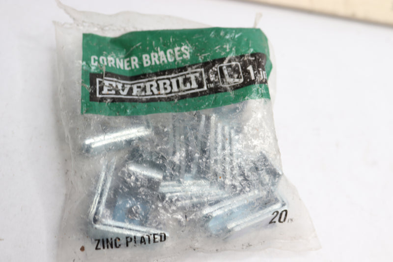 (20-Pk) Everbilt Corner Braces Zinc Plated 1" 610 949