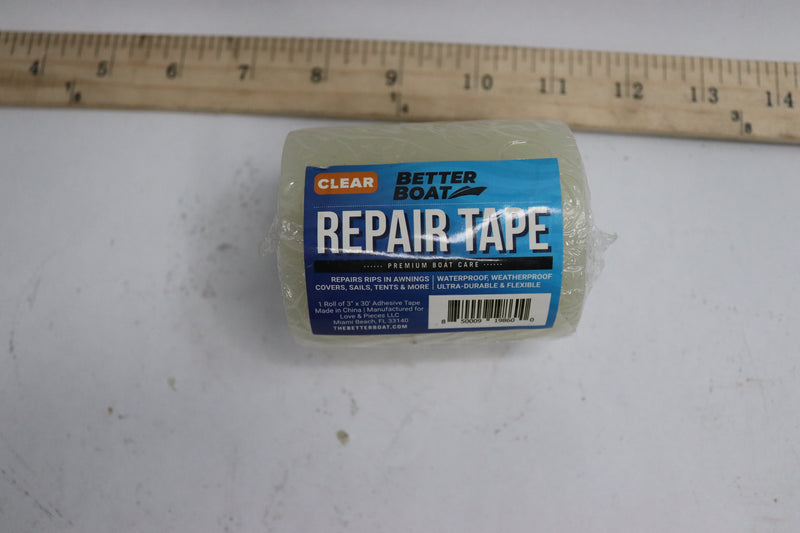 Better Boat Repair Tape Boat Cover Waterproof Clear Vinyl 3" x 30 ft.