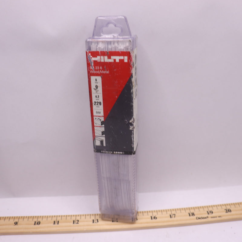 (20-Pk) Hilti Ultimate Wood Metal Reciprocating Saw Blade 6 TPI 9" 2194394