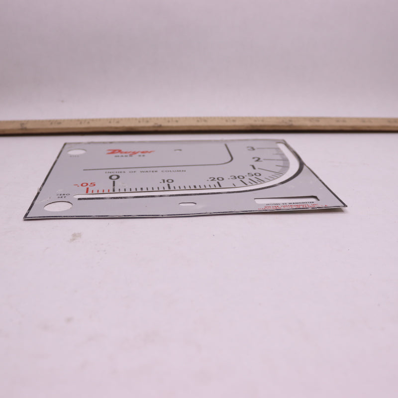 Dwyer Liquid Filled Wall Mount Manometer Mark II - Face Plate Only