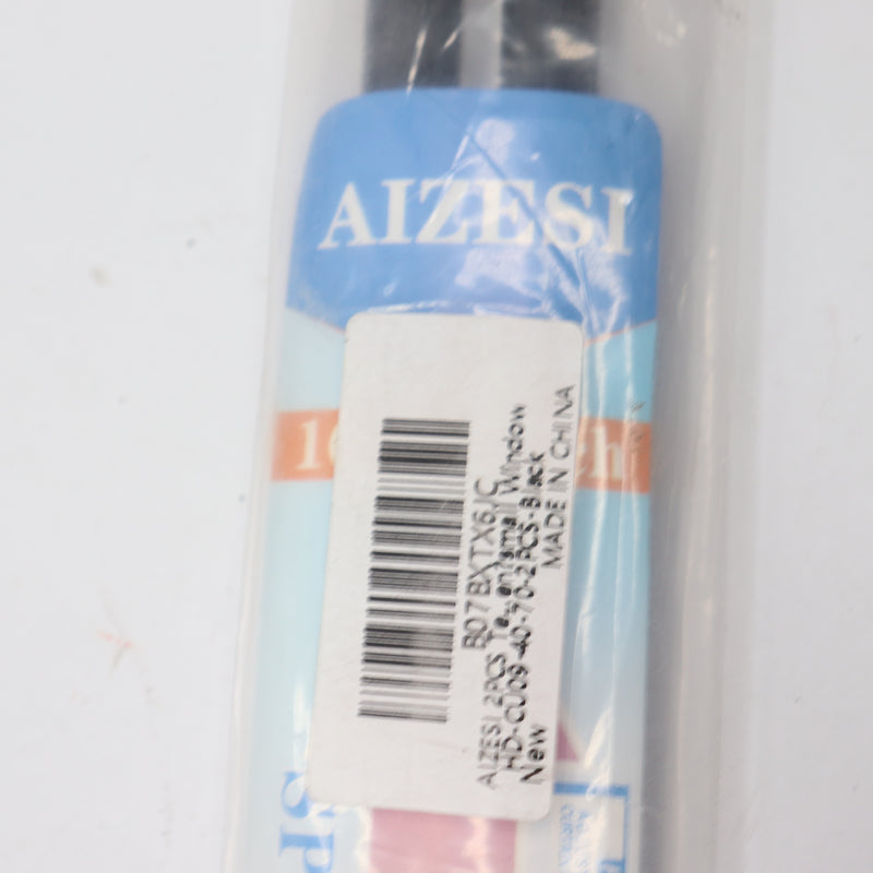 (2-Pk) Aizesi Spring Tension Curtain Rods High Carbon Steel Black 16-28"