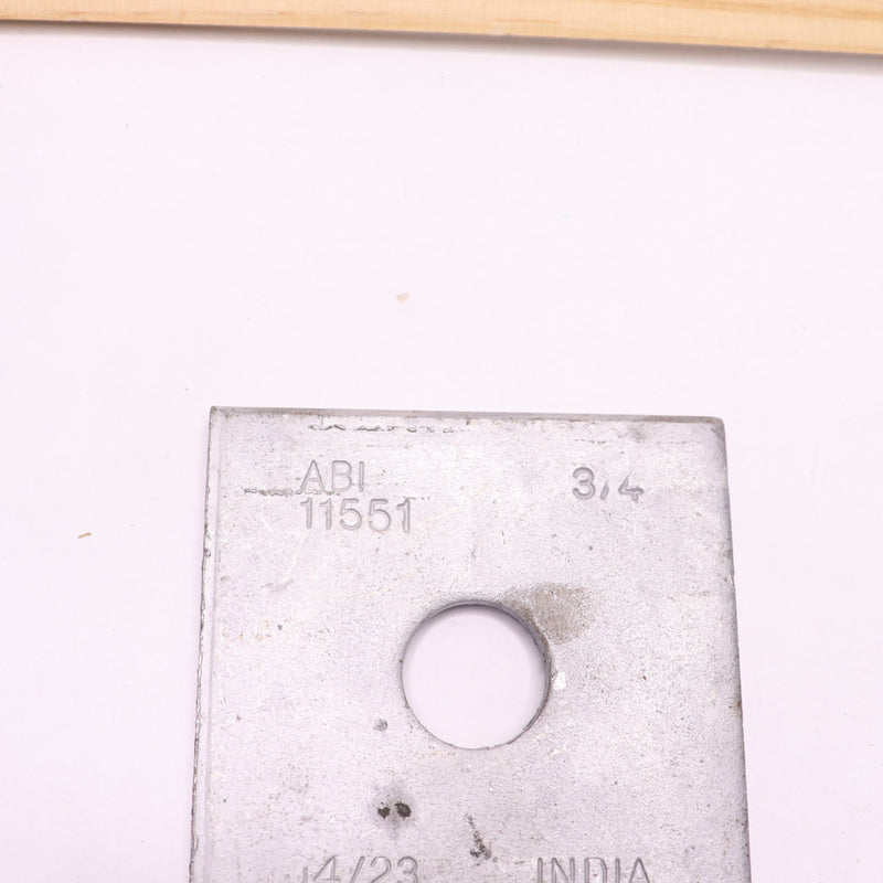 Abi Square Washer 1018 Steel For 3/4" Bolt 1/4" x 3" 11551