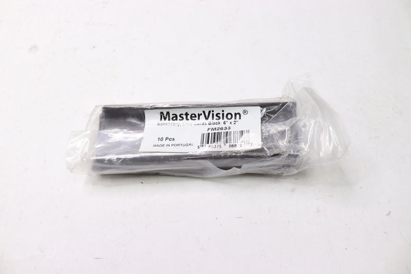 (10-Pk) Master Vision Data Card Insert Holder Black 6" x 2" FM2633