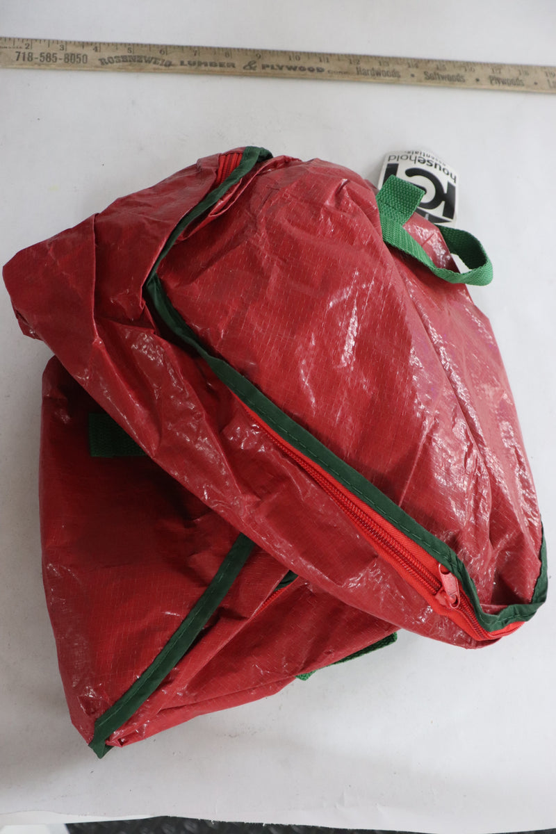 Household Essentials Artificial Wreath Storage Bag Red w/ Handles 24" 2672-1
