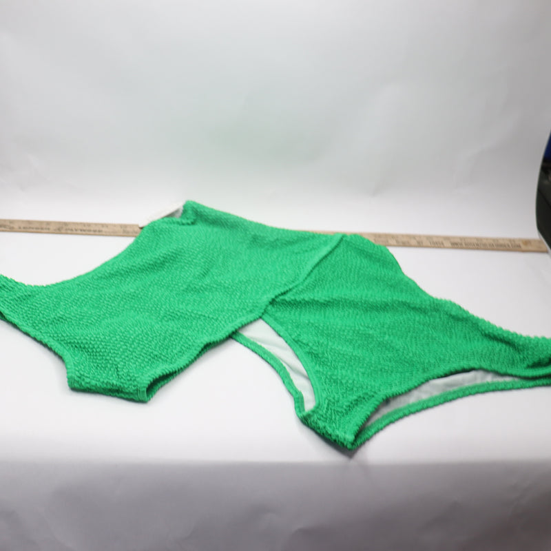 Inadays Celine Cutout One-Shoulder Piece Swimsuit Green Medium YYOO4-GREEN-M