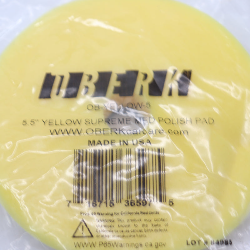 Oberk Single-Step Foam Pad Yellow Medium 5.5" OB-YELLO5