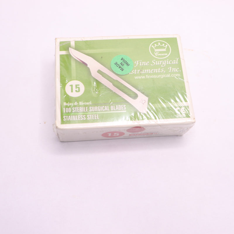 (100-Pk) Crown Surgical Scalpel Blade No. 15 Stainless Steel Small 5912013