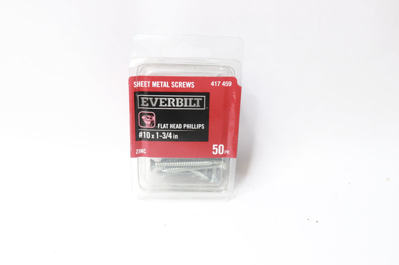 (50-Pk) Everbilt Flat-Head Phillips Sheet Metal Screw