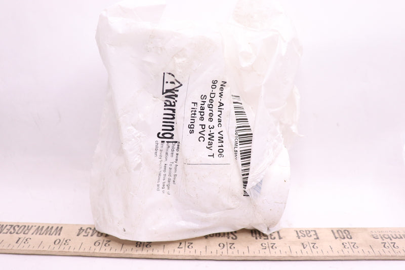 Airvac 3-Way T Shape 90-Degree Elbow Polyvinyl Chloride White VM106