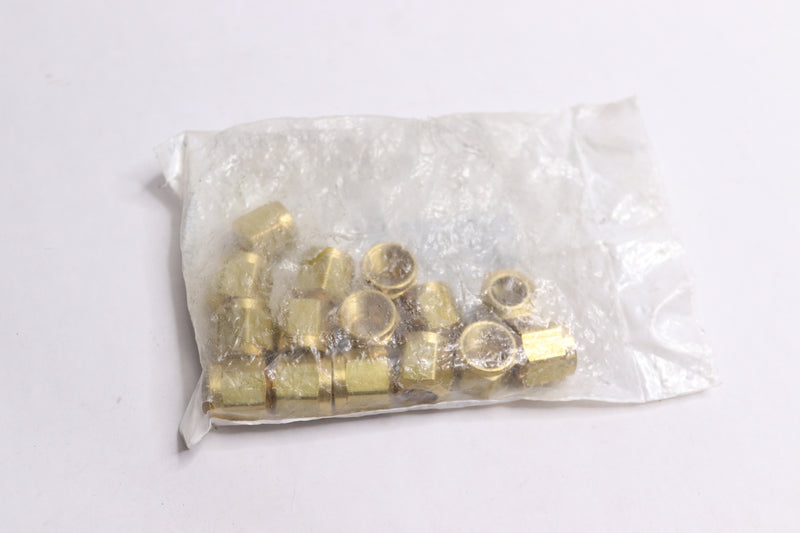 (15-Pk) Eaton Weatherhead Nut Brass 3/8" Tube Size 1461X6