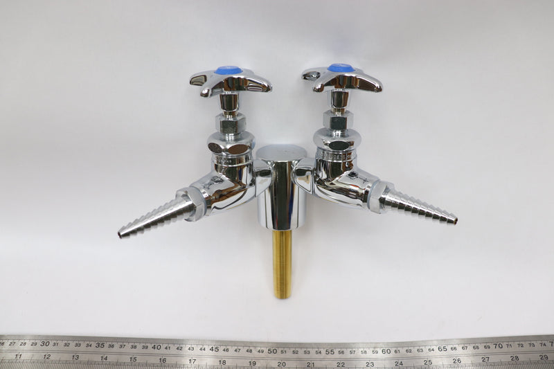 Chicago Faucets Deck Mounted Double Laboratory Turret and Valves Gas Chrome