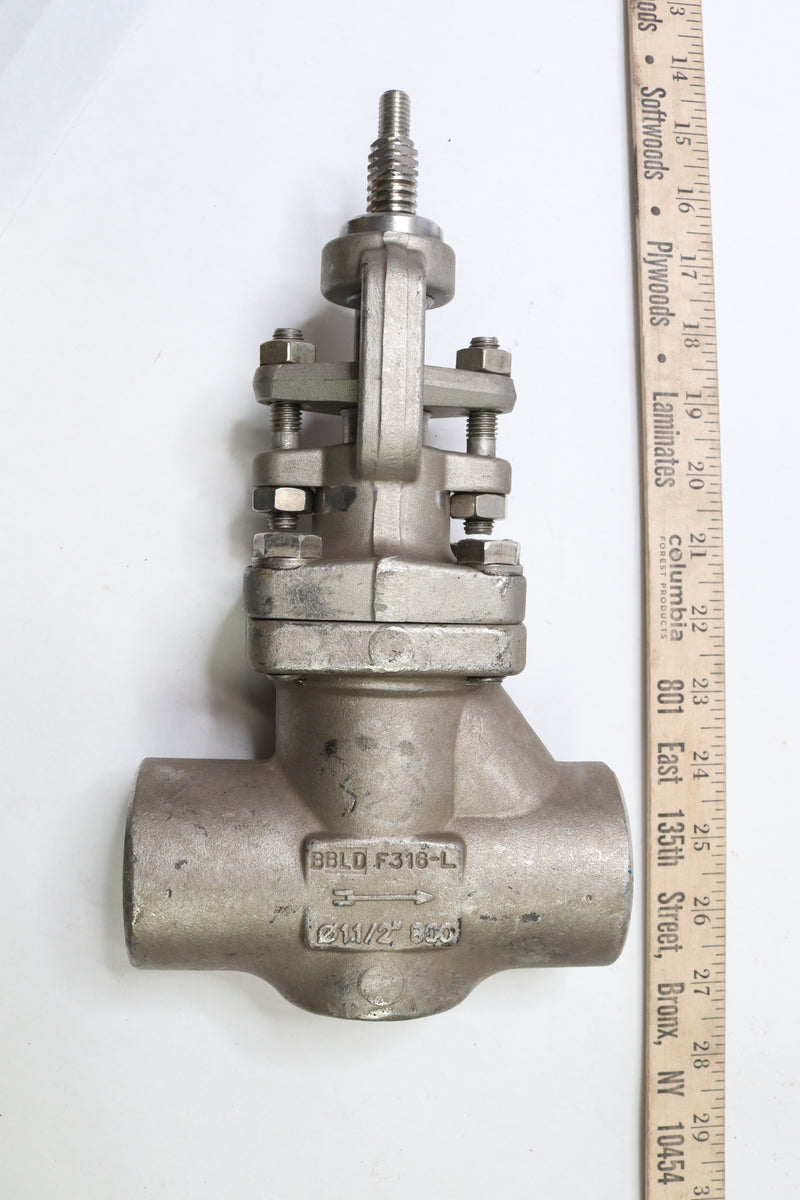 Newco Threaded Stainless Steel Gate Valve Class 800 1-1/2-In