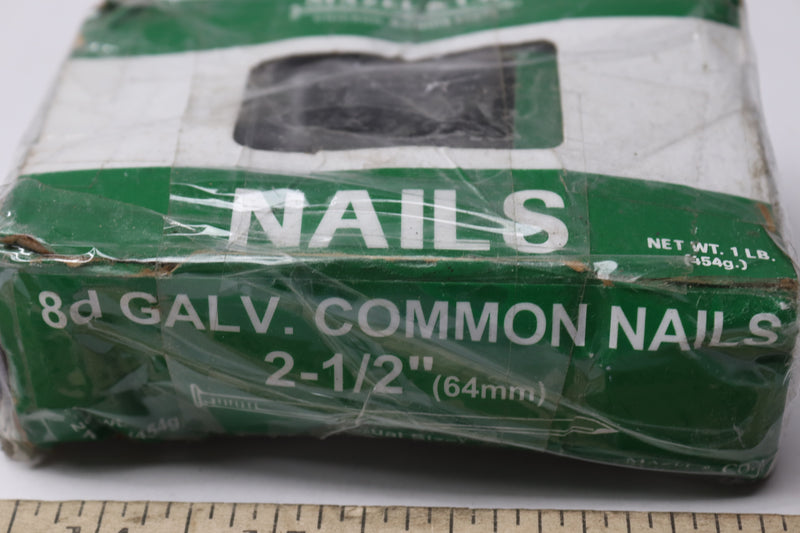 Grainger 4NER3 Galvanized Common Nail Flat 8d 2 1/2-Inch Length