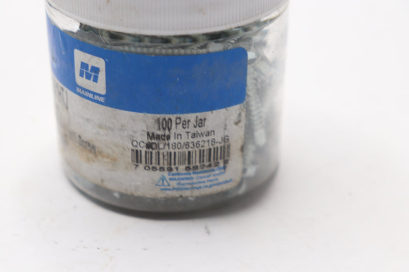 (100-Pk) Mainline Hex Washer Head Self Drill Screw Zinc Plated 8" x 1" ML8X1HTJ