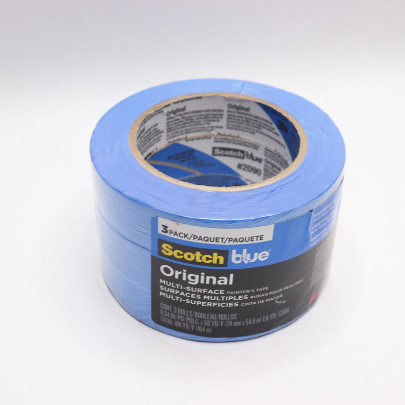 (3-Pk) 3M Scotch General Purpose Painters Tape Blue 0.94" x 60-yds 2090