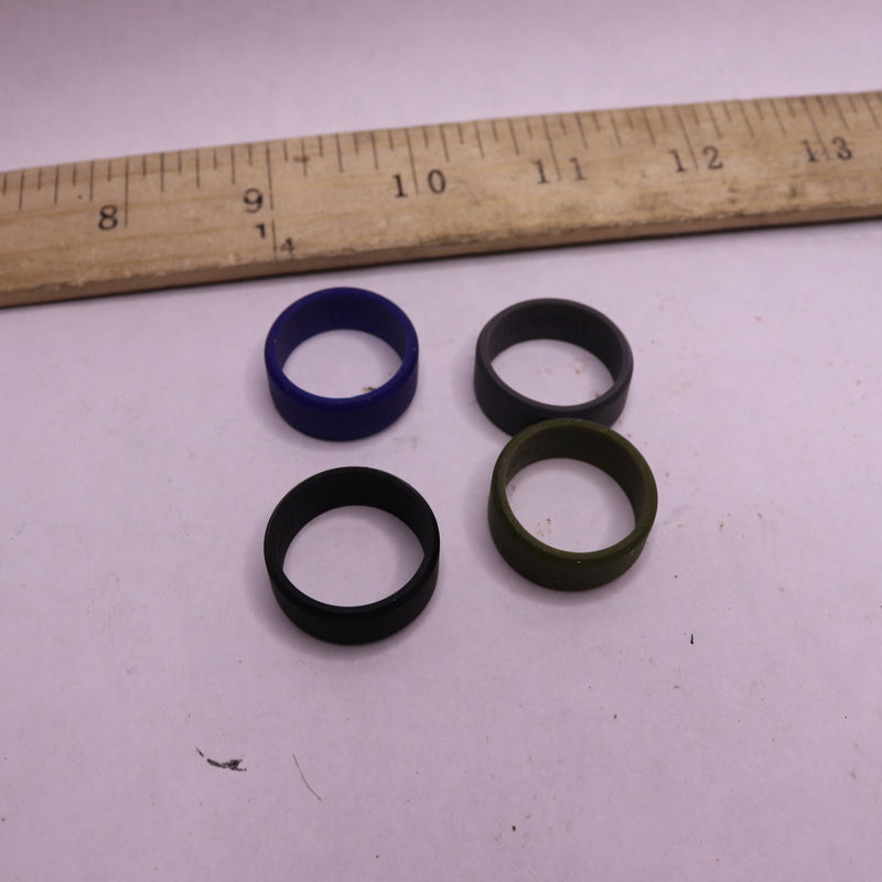 (4-Pk) Thunderfit Rings Silicone Dark Blue/Dark Green/Dark Grey/Black Size 11