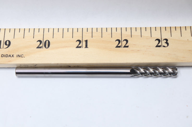 Square End Mill Single End Right Hand Cut 4 Flute 40° Helix 1/4" x 1/4" x 1/4"