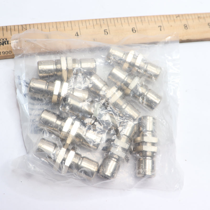 (10-Pk) Eisele Bulkhead Connector Fitting Nickel Plated Brass Silver 8mm OD