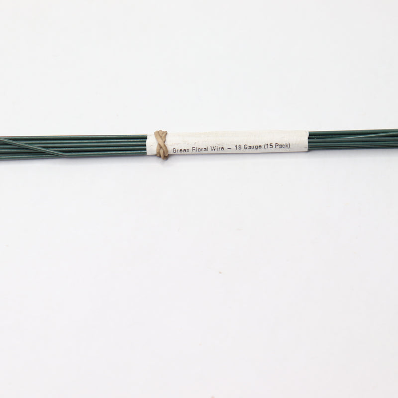 (15-Pk) Floral Stem Wire 20 Gauge Green 18" MW-0001-MT-GR-DD