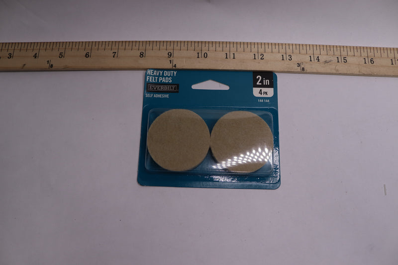 (4-Pk) Everbilt Heavy-Duty Self-Adhesive Felt Pads Beige 2" 144144